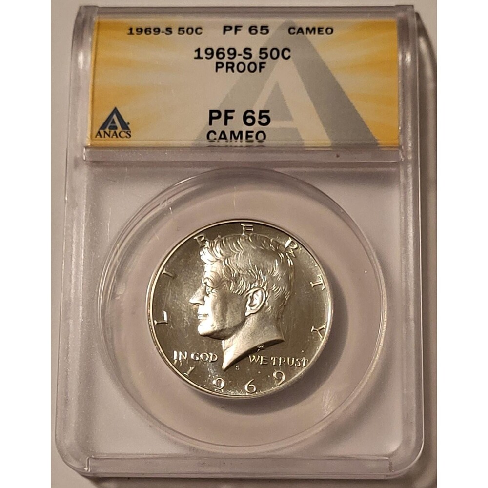 1969 S Kennedy Half Dollar Proof PF65 Cameo ANACS